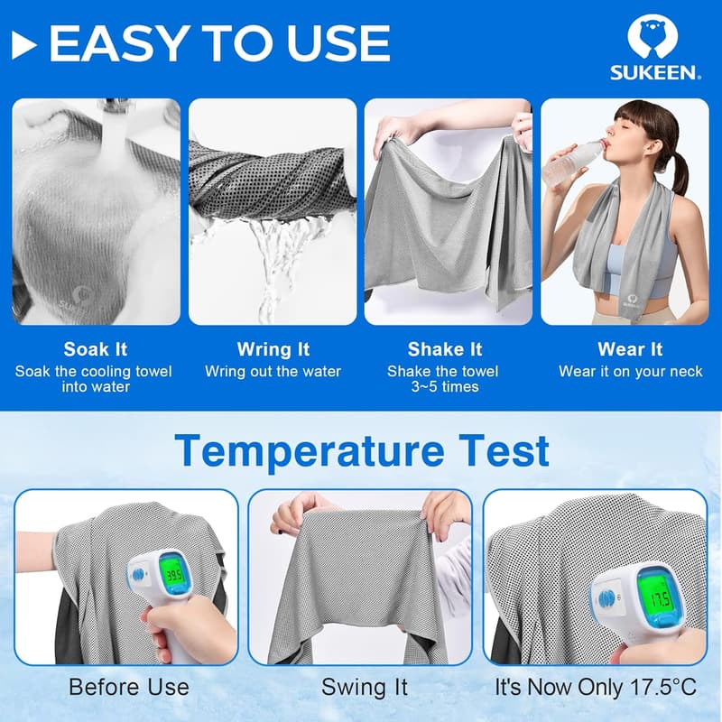 Cooling Towels 4-Pack – Soft Microfiber for Sports & Fitness
