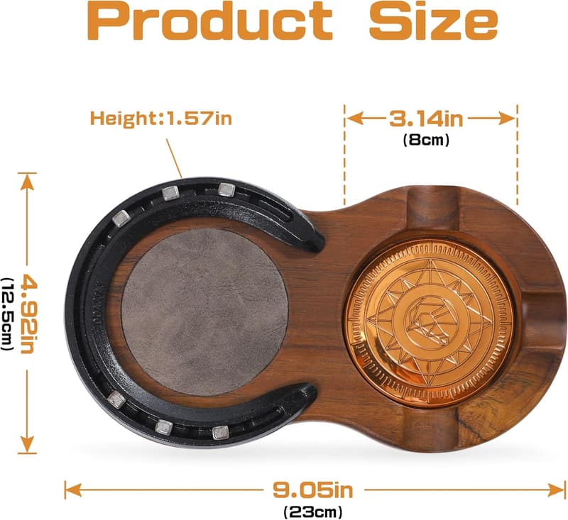 Handmade Wooden Whiskey Glass & Cigar Ashtray Coaster Tray