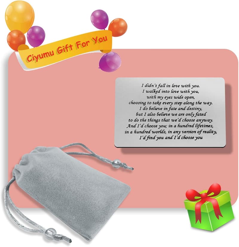 Anniversary Gift: Personalized Stainless Steel Wallet Card for Him