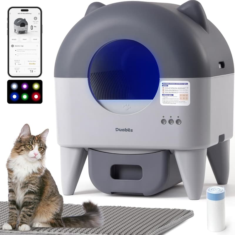 Automatic Extra Large Self-Cleaning Litter Box for Multiple Cats