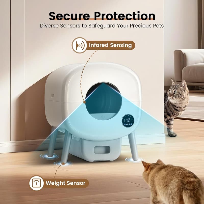 Self-Cleaning Large Cat Litter Box with App Control