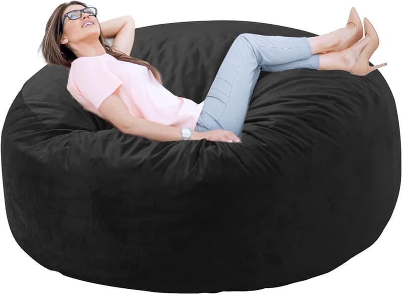 Memory Foam Bean Bag Chair for Adults - 3ft Black