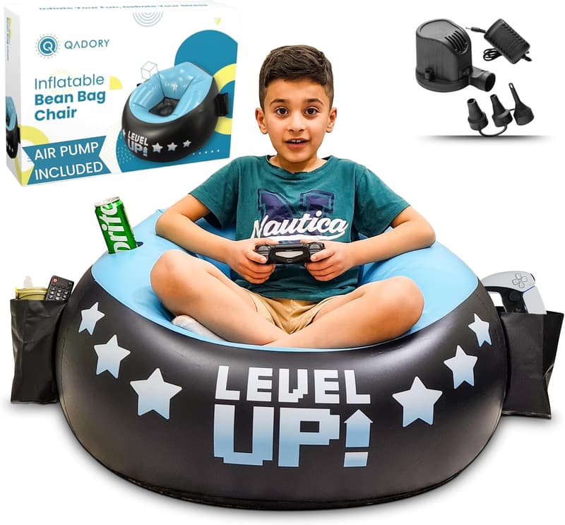 Kids Gaming Chair - 2-in-1 with Cup Holder & Side Pockets