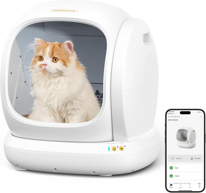 Automatic Self-Cleaning Cat Litter Box with App Control