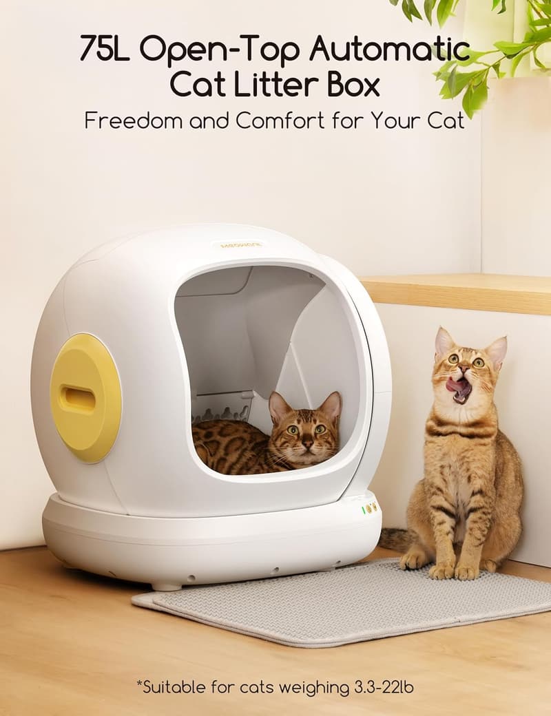 Automatic Self-Cleaning Cat Litter Box with App Control