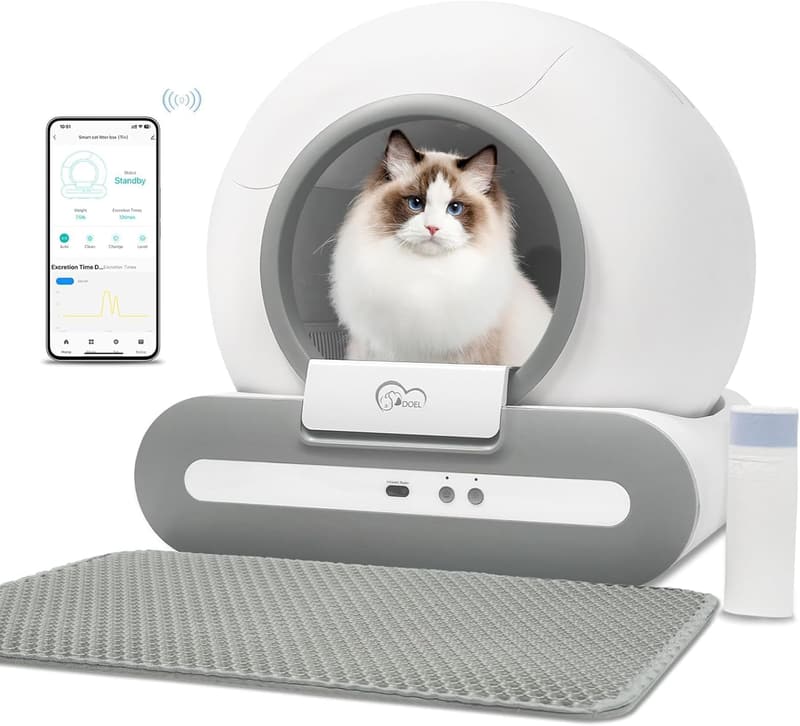 Automatic Self-Cleaning Cat Litter Box with App Control