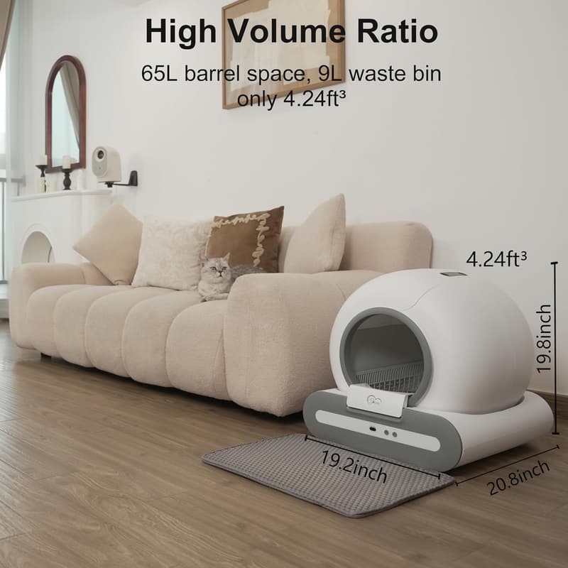 Automatic Self-Cleaning Cat Litter Box with App Control