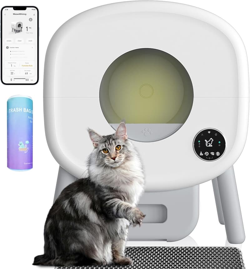 Self-Cleaning Litter Box for Multiple Cats with APP Control