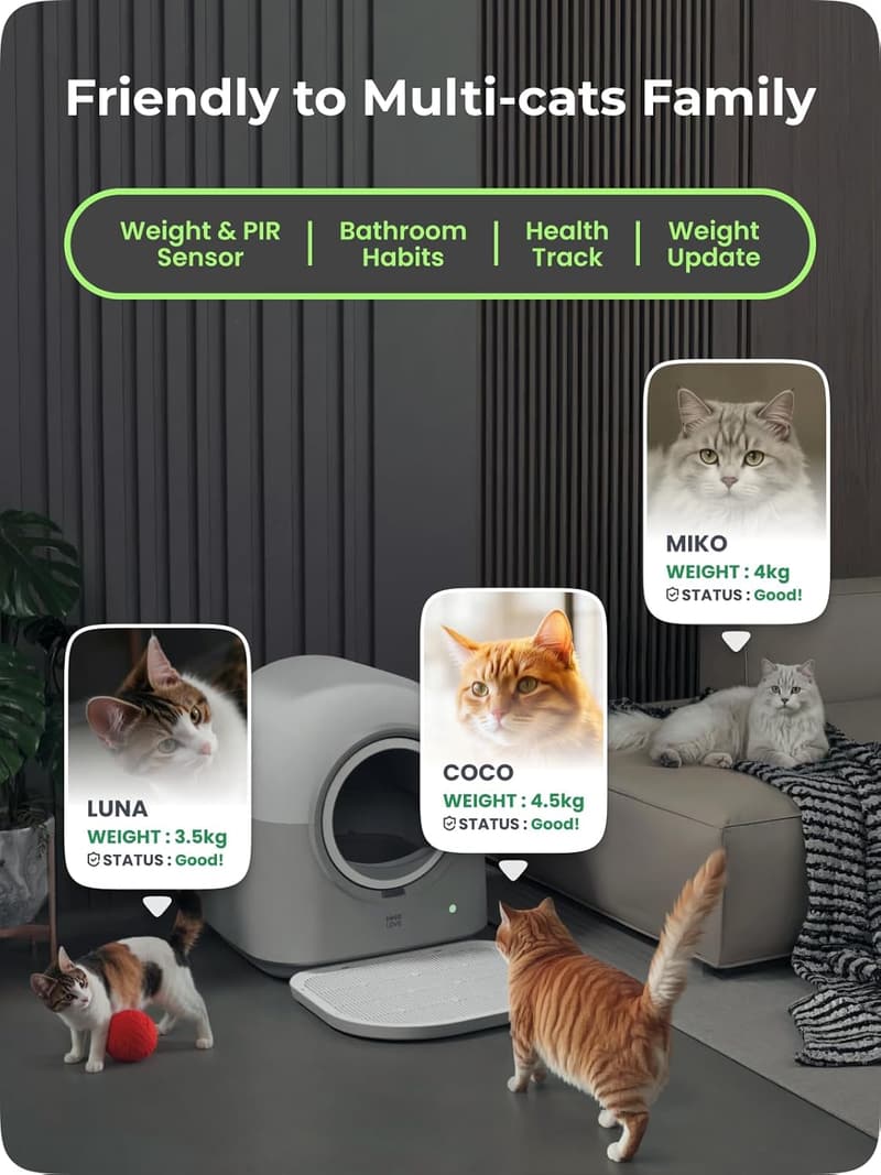 Automatic Self-Cleaning Cat Litter Box with APP Control