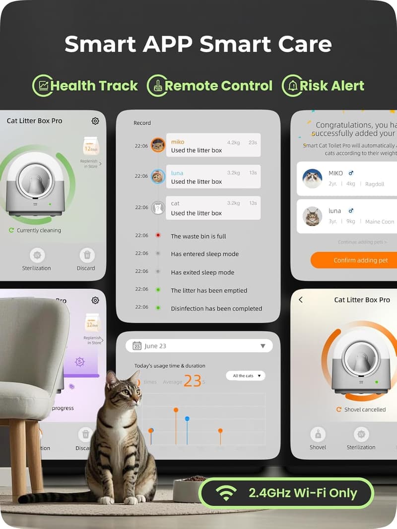 Automatic Self-Cleaning Cat Litter Box with APP Control
