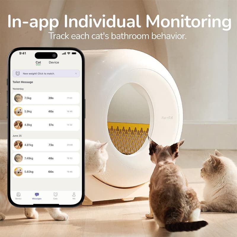Automatic Cat Litter Box with App & Odor Control - Spacious Design