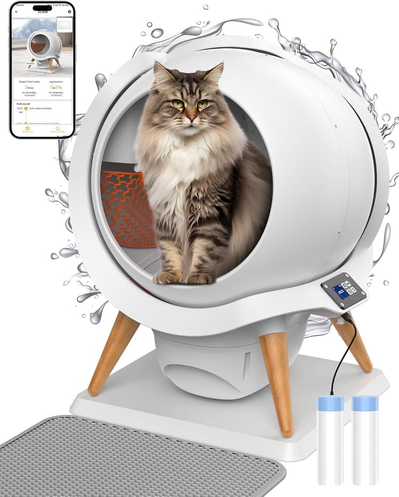 Automatic Self-Cleaning Cat Litter Box with App Control