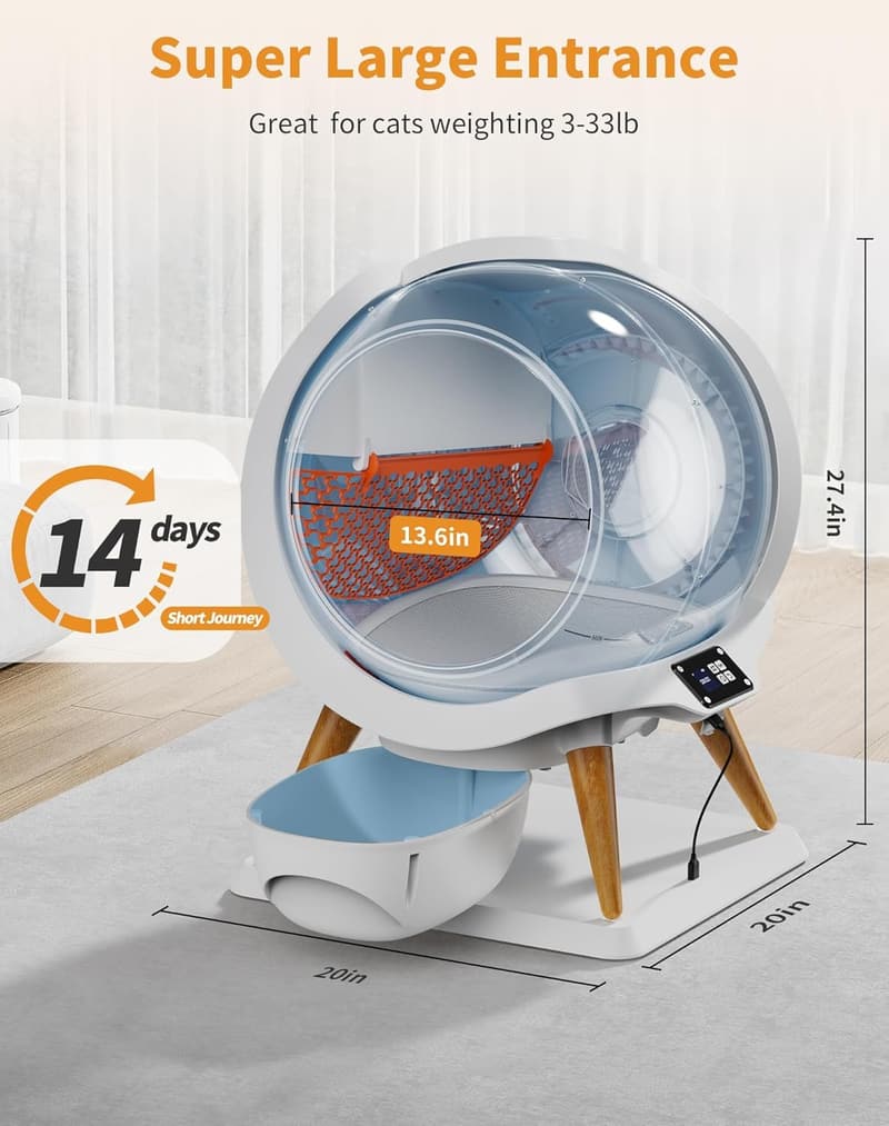 Automatic Self-Cleaning Cat Litter Box with App Control
