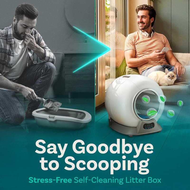 Automatic Self-Cleaning Litter Box with Smart App Control