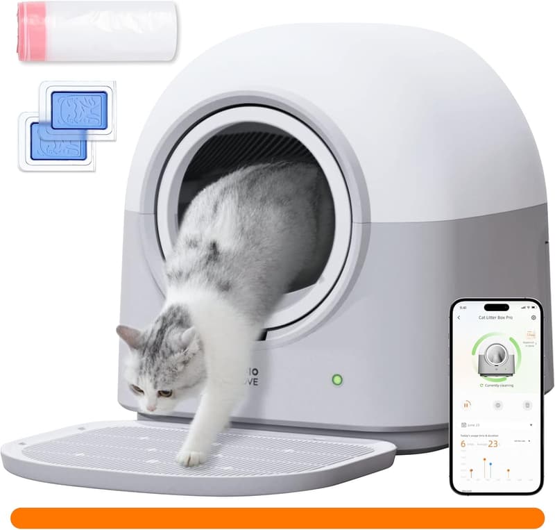 Automatic Self-Cleaning Litter Box for Multiple Cats - 60L Capacity