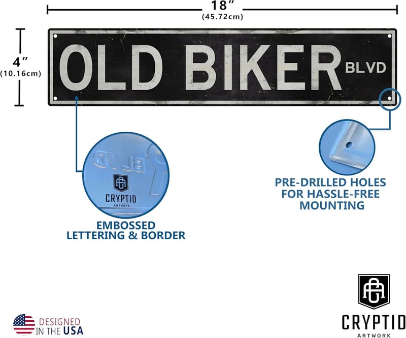 Vintage Motorcycle Metal Sign for Man Cave Decor