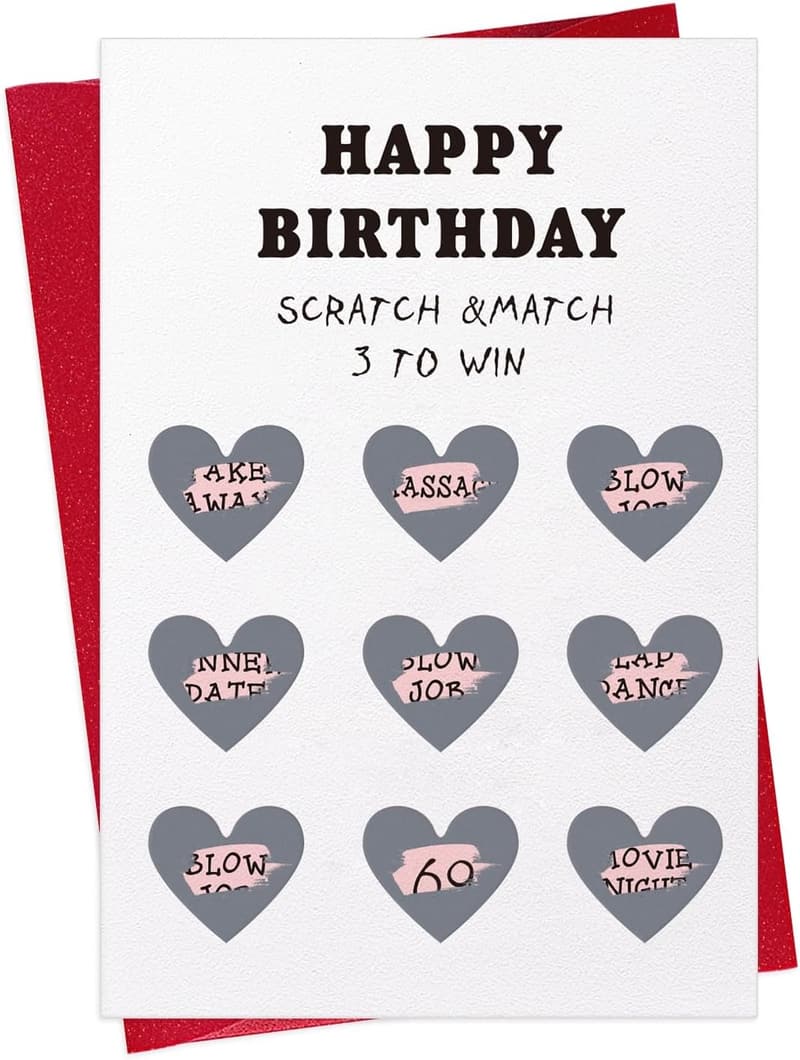 Funny Birthday Scratch-Off Card for Boyfriend with Envelope
