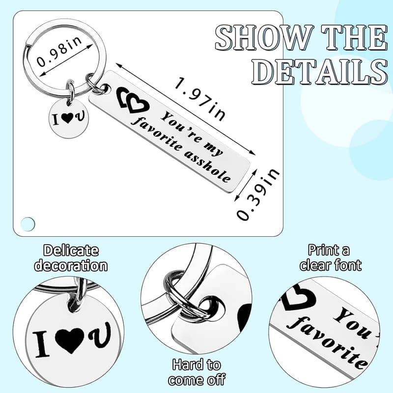 Cute Mini Keychain for Him - Funny Gift for Boyfriend