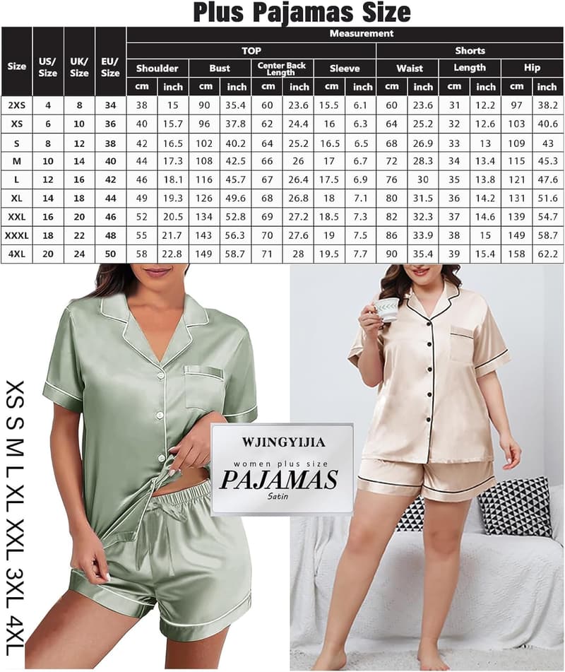 Floral Satin Pajama Set for Women, Short Sleeve, Soft Loungewear