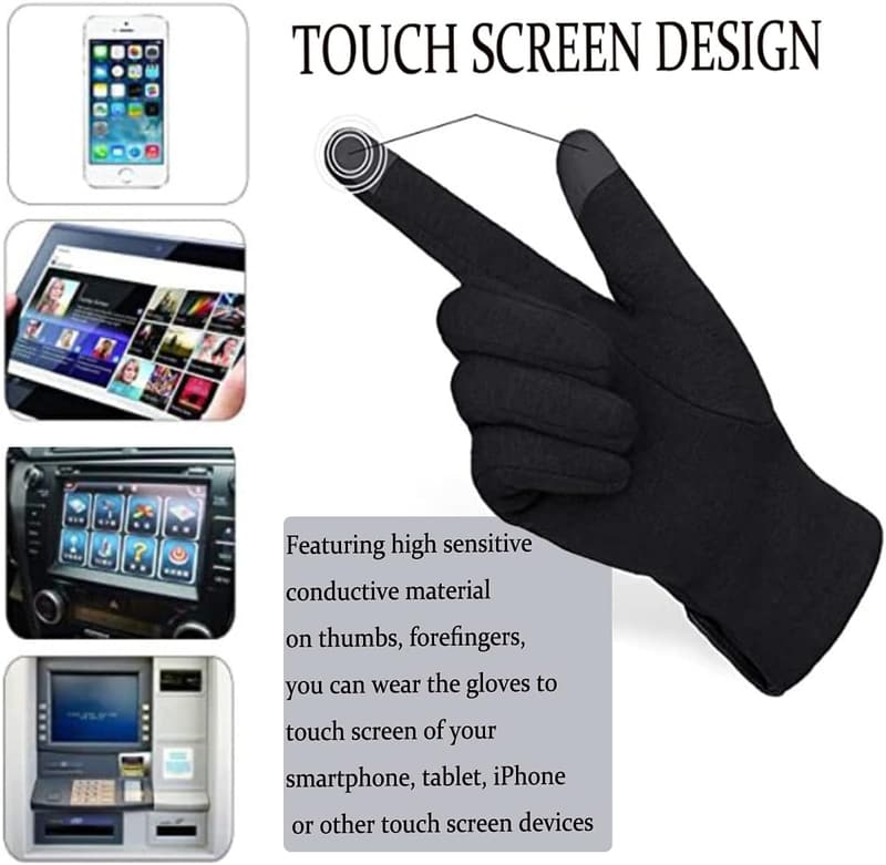 Warm Fleece Touchscreen Gloves for Women - Windproof Winter Gear