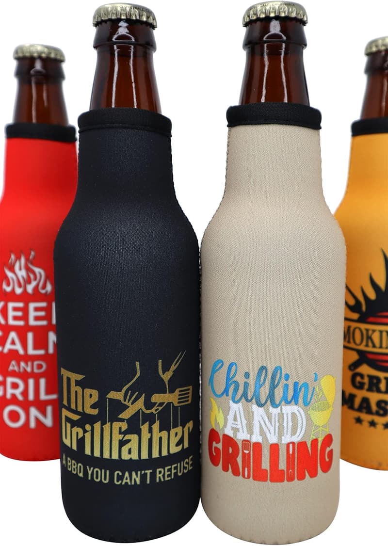 Funny BBQ Master Cooler for Dad - Insulated 12 oz Bottle Sleeve