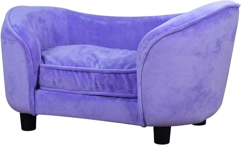 Velvet Pet Sofa Bed with Washable Cushion for Small Dogs and Cats