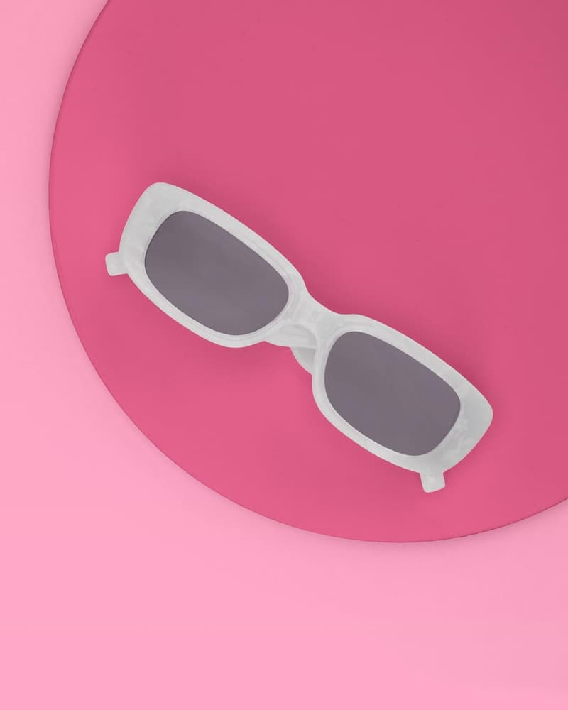 Bachelorette Party White & Silver Marble Bride Sunglasses