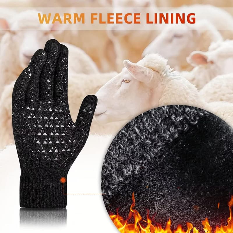 Touchscreen Winter Gloves for Men and Women - 3-Pack Fleece Lined