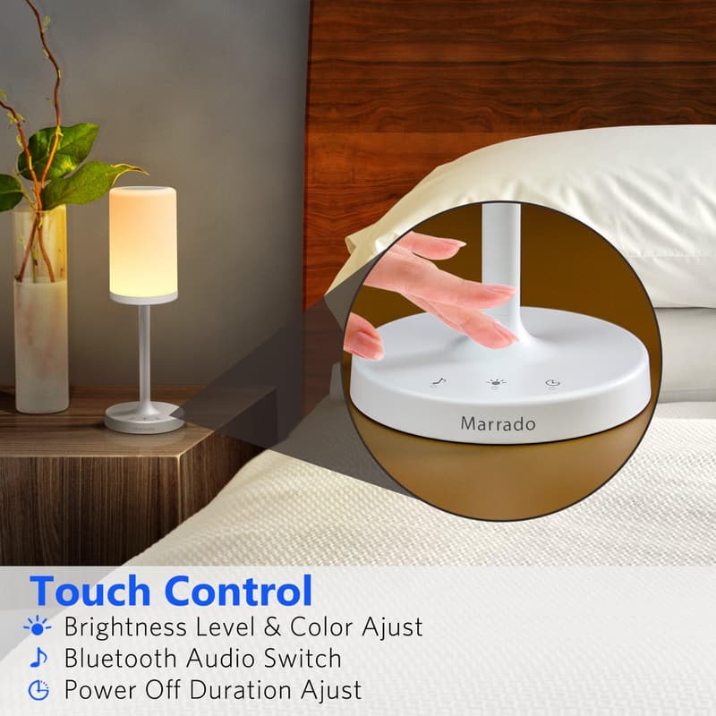 Portable Bluetooth Speaker & Smart Touch Table Lamp, Dimmable