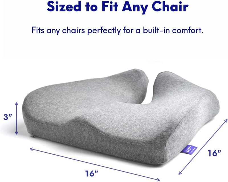 Patented Pressure Relief Seat Cushion for Office & Home