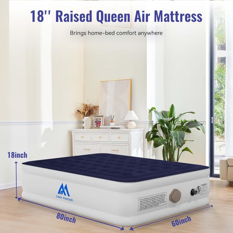 Queen Air Mattress with Built-in Pump, 18