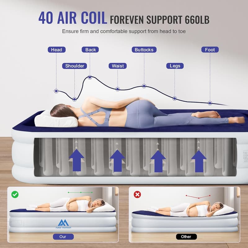 Queen Air Mattress with Built-in Pump, 18