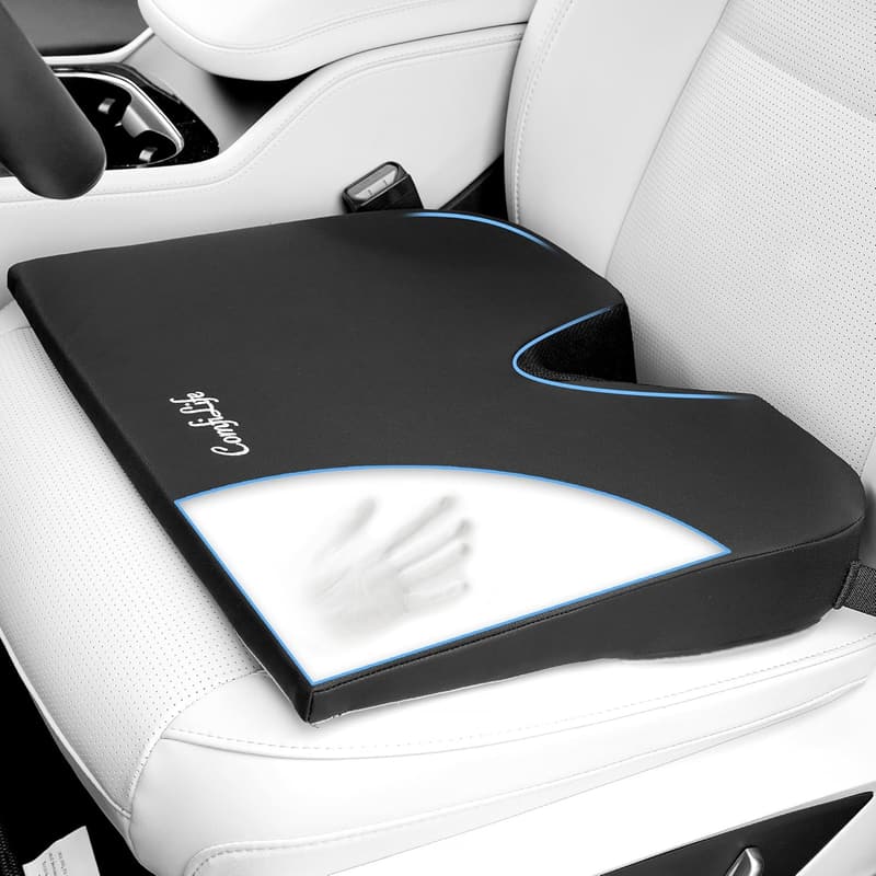 Car Seat Cushion for Pain Relief – Premium Wedge Foam (Black)