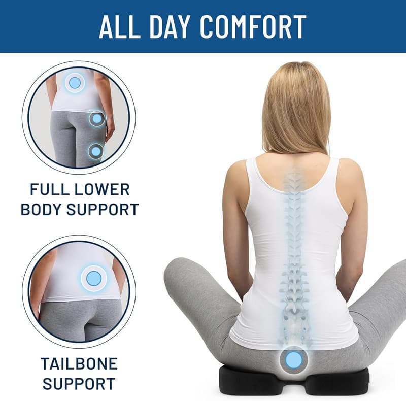 Comfort Memory Foam Car Seat Cushion for Tailbone Pain Relief