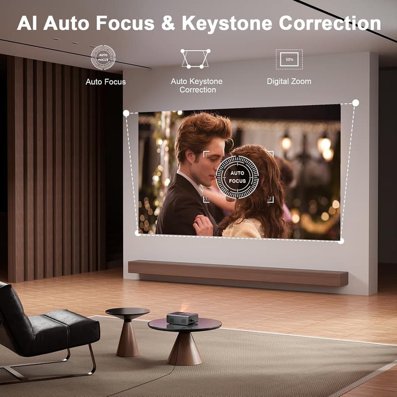 Native 1080P Smart Projector with WiFi & Bluetooth