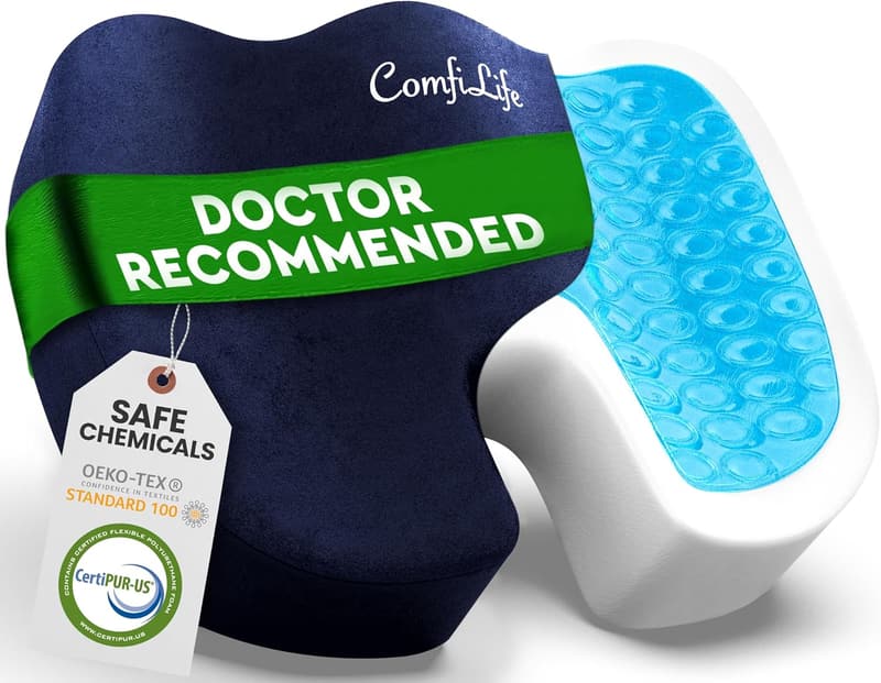 ComfiLife Gel Seat Cushion for Tailbone Pain Relief - Navy