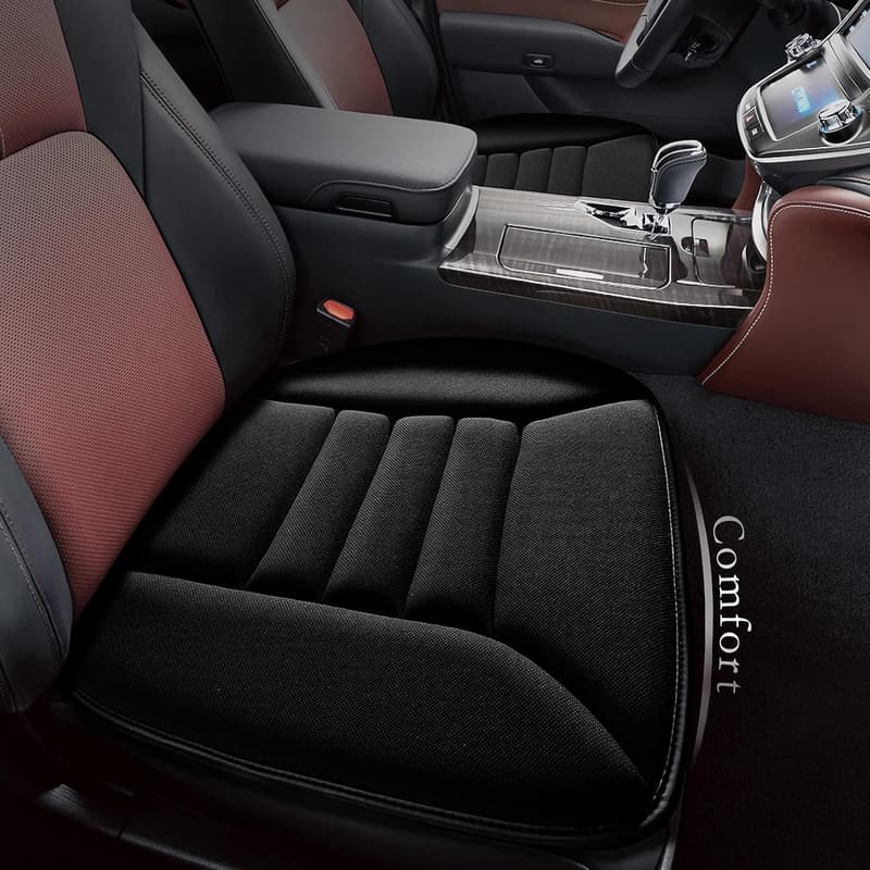 Memory Foam Car Seat Cushion for Comfort - Black