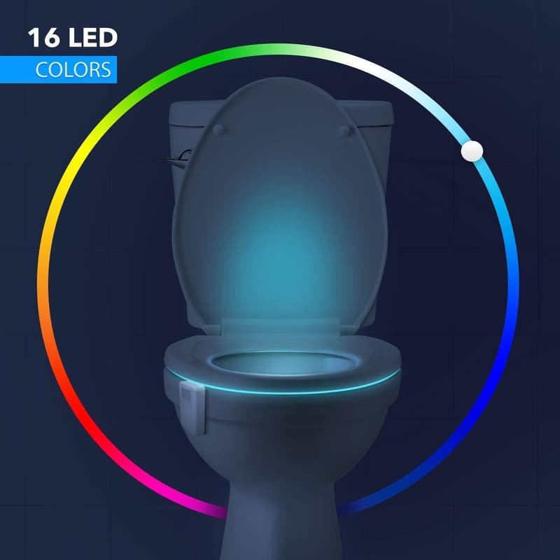 Motion Sensor Toilet Bowl Night Light - 16 Color LED Gadget