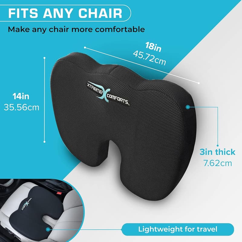 Xtreme Comforts Office Chair Cushion - Padded Foam Support