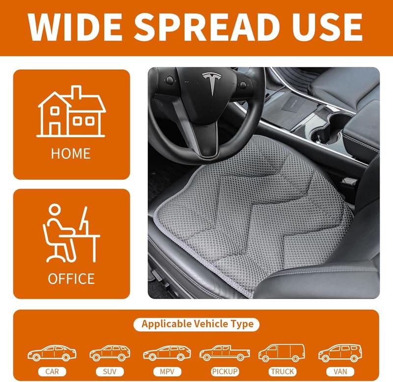3D Foam Car Seat Cushion for Sciatica & Back Pain Relief