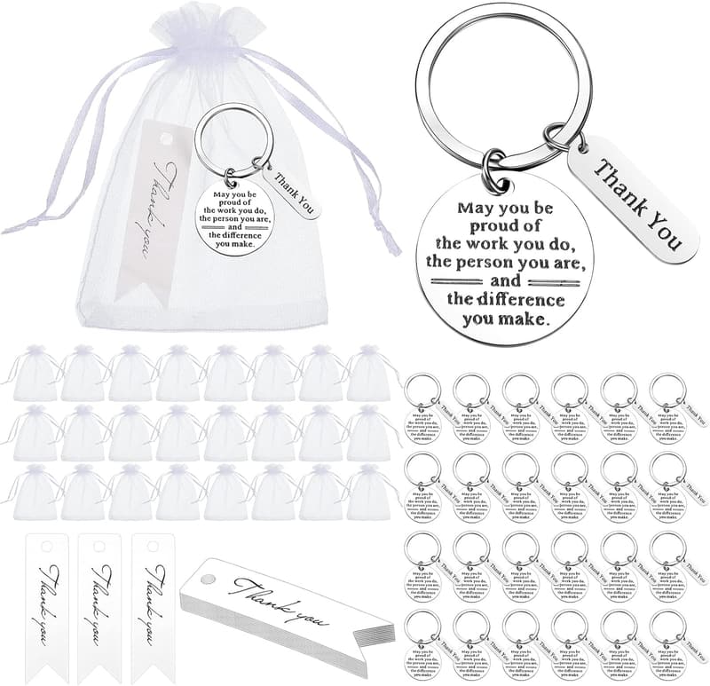 Employee Appreciation Gift Set: 72 Thank You Bags & Cards