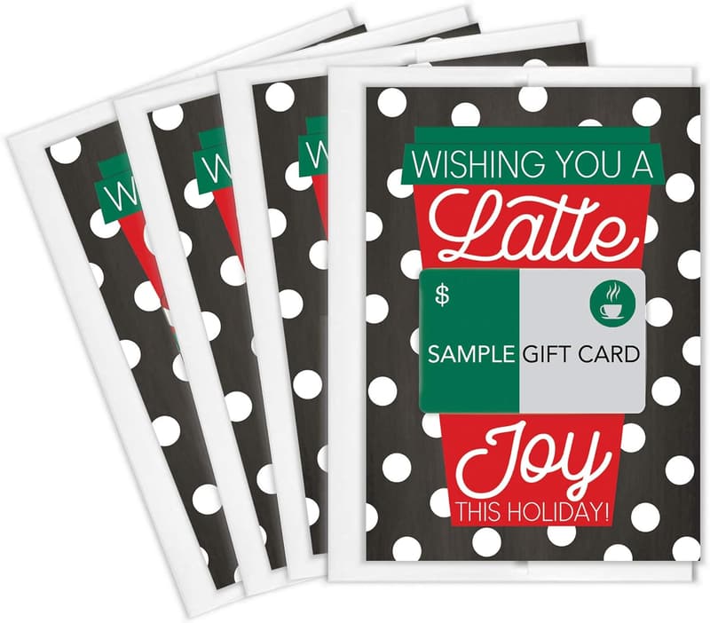 Christmas Appreciation Coffee Gift Card Holders (4 Pack)
