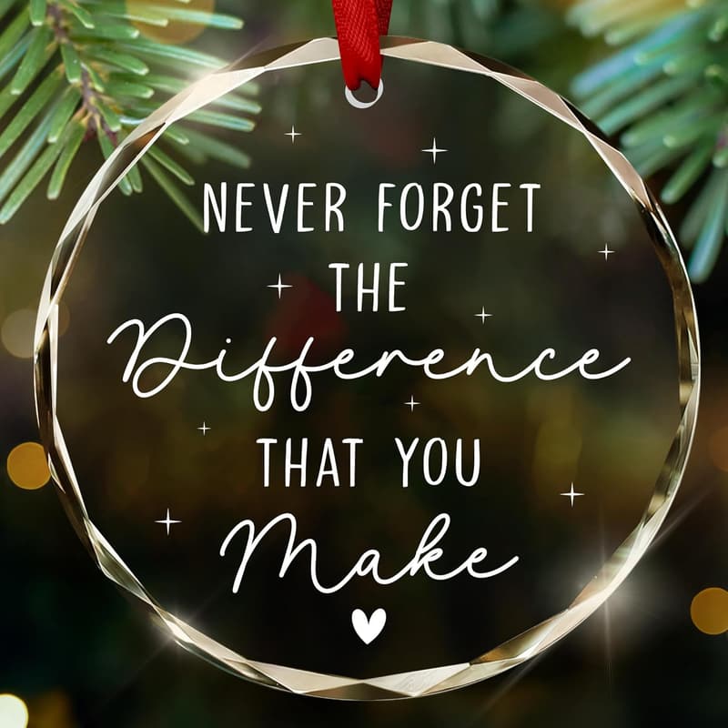 2024 Thank You Glass Ornament for Women - Retirement & Boss Gift