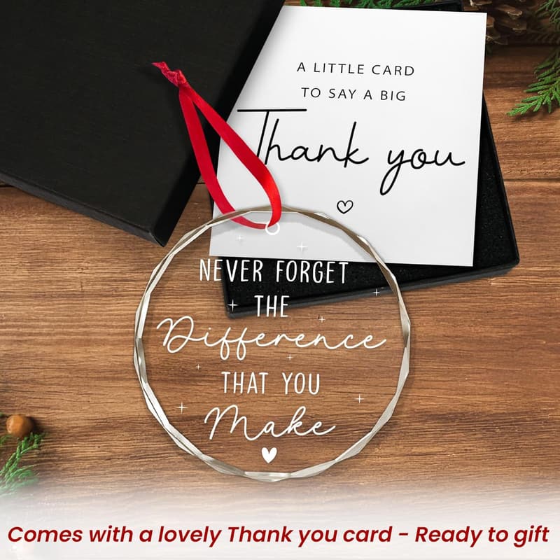 2024 Thank You Glass Ornament for Women - Retirement & Boss Gift