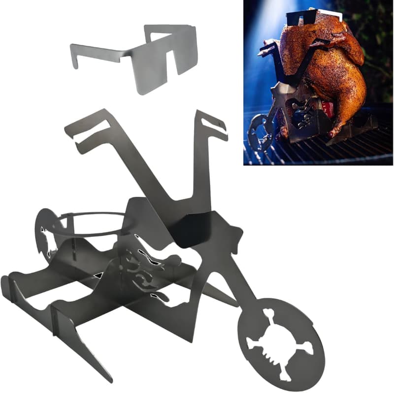 Flaming Bike Beer Can Chicken Holder for Grilling