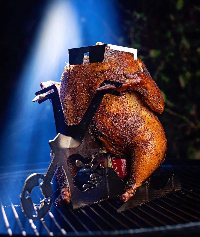 Flaming Bike Beer Can Chicken Holder for Grilling