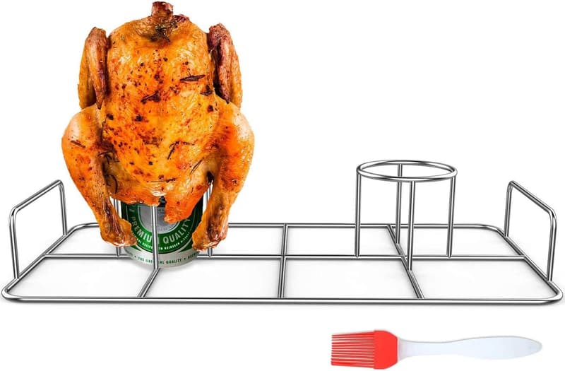 Double Beercan Chicken Rack - Stainless Steel Poultry Stand