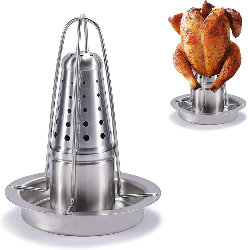 Premium 304 Stainless Steel Beer Can Chicken Holder for Grill