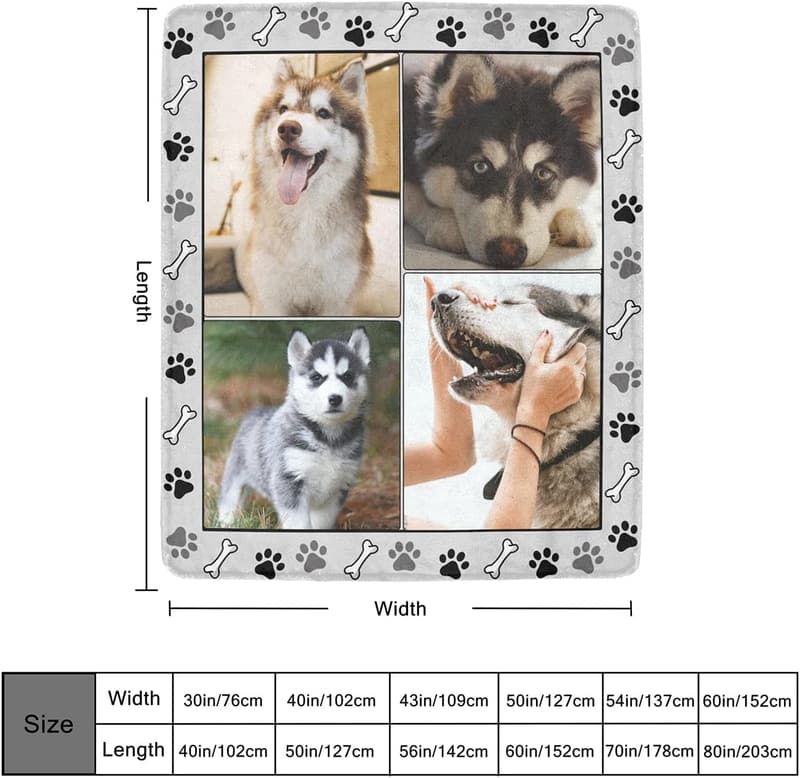 Customizable Photo Blanket for Dog Moms - Made in USA