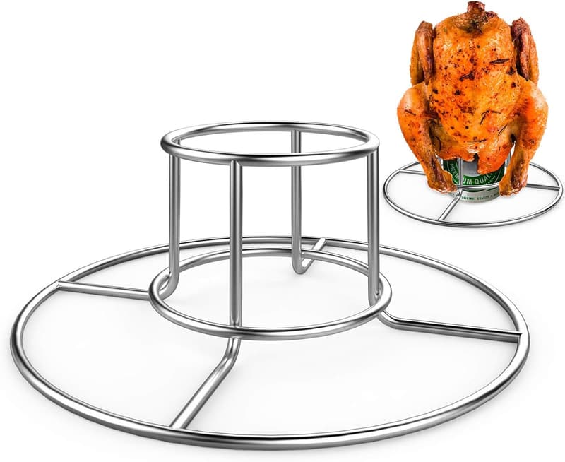 Stainless Steel Beercan Chicken Rack for Grilling and Smoking